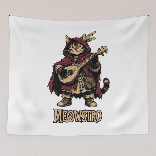 Item preview, Meowstro | Funny Bard Cat Fantasy designed and sold by Bisonia.