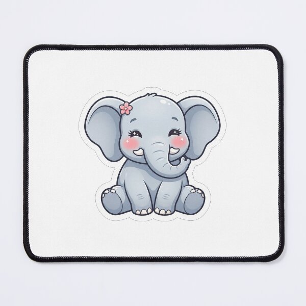 Item preview, Cute Baby Elephant With Pink Flower designed and sold by Owcomm.