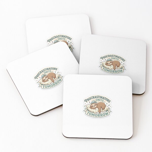 Item preview, Procrastinators Unite Tomorrow Lazy Sloth Sticker designed and sold by MinimalArtLK.