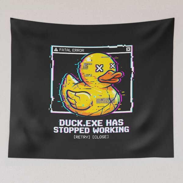 Item preview, Duck EXE Has Stopped Working Glitch Art Developer Humor designed and sold by SplashTastic.