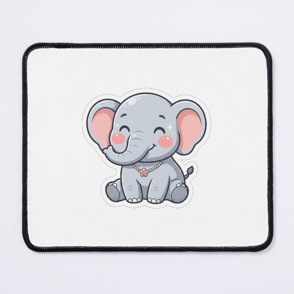 Item preview, Cute Baby Elephant With Flower Necklace designed and sold by Owcomm.