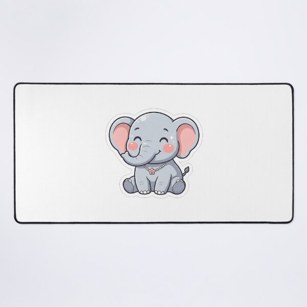 Item preview, Cute Baby Elephant With Flower Necklace designed and sold by Owcomm.