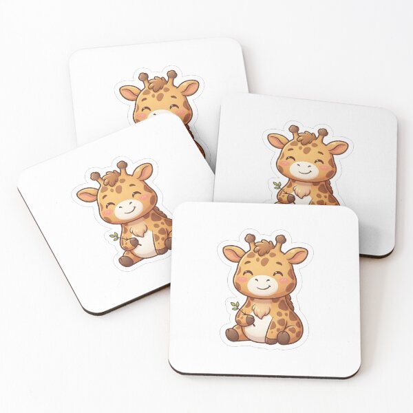 Item preview, Cute Baby Giraffe Holding Leaf Illustration designed and sold by Owcomm.