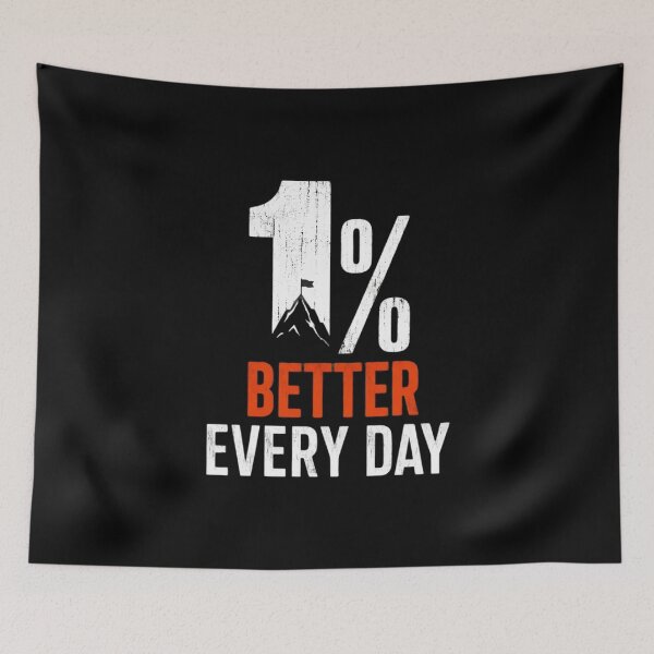 Item preview, 1% Better Every Day - Motivational Fitness & Gym Quote designed and sold by Dakson Design - Fantasy Art.