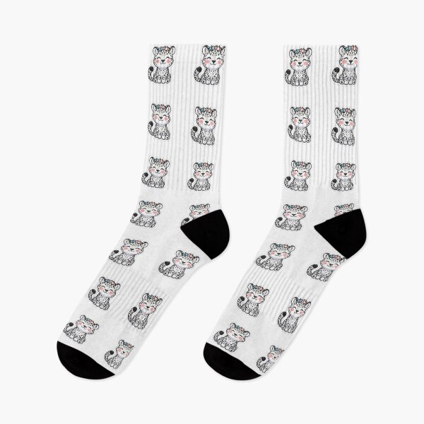 Item preview, Cute Baby Snow Leopard With Flowers designed and sold by Owcomm.