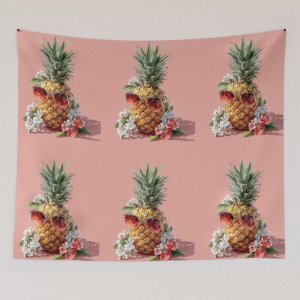 Item preview, Pineapple Tropical Fruits and Flowers designed and sold by Grafititee.