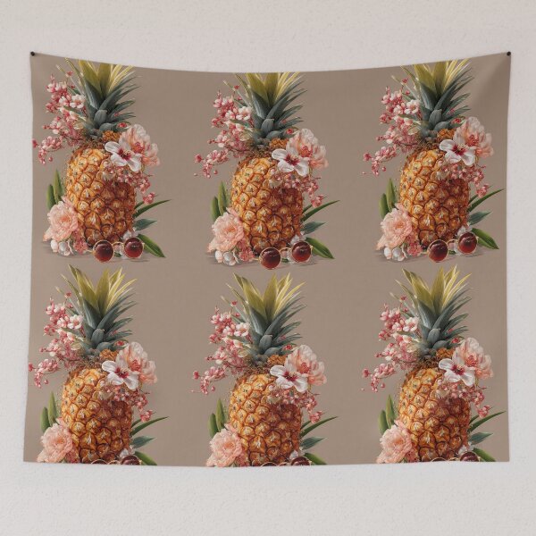 Item preview, Pineapple Tropical Fruits and Flowers designed and sold by Grafititee.