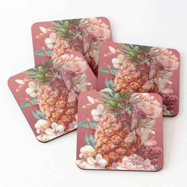 Item preview, Pineapple Tropical Fruits and Flowers designed and sold by Grafititee.