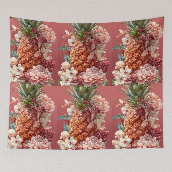 Item preview, Pineapple Tropical Fruits and Flowers designed and sold by Grafititee.