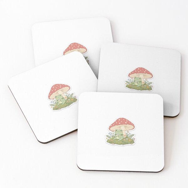 Item preview, Cottagecore Frog with Mushroom Umbrella Sticker designed and sold by MinimalArtLK.