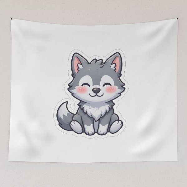 Item preview, Cute Little Wolf Pup Kawaii Animal designed and sold by Owcomm.
