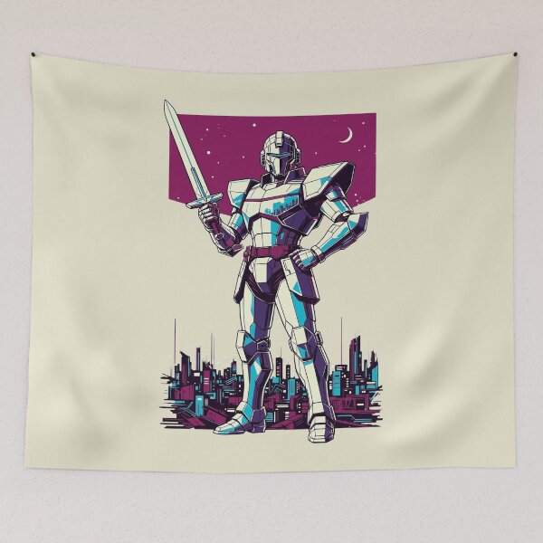 Item preview, Synthwave Retro Anime Cyberpunk Paladin designed and sold by KungPowUnicorn.
