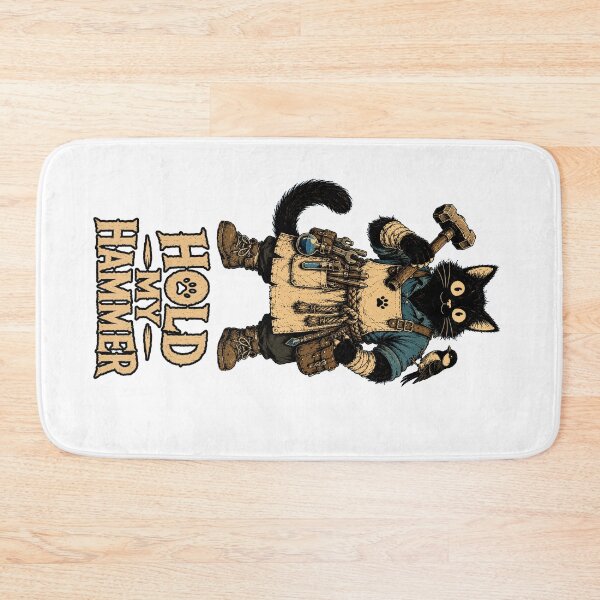 Item preview, Hold My Hammer | Funny Blacksmith Cat Fantasy designed and sold by Bisonia.