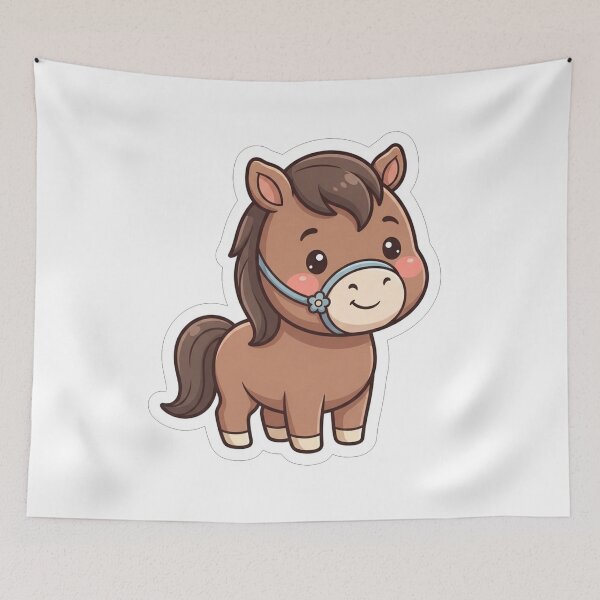 Item preview, Cute Little Brown Horse With Flower designed and sold by Owcomm.