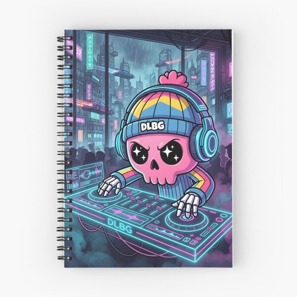 Item preview,  Pink Skull DJ Mixing Music - By DLBG  designed and sold by DLBG-STORE.