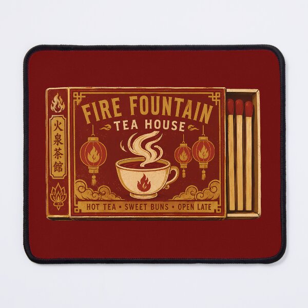 Item preview, Fire Fountain Tea House Matchbox Graphic designed and sold by agearb.