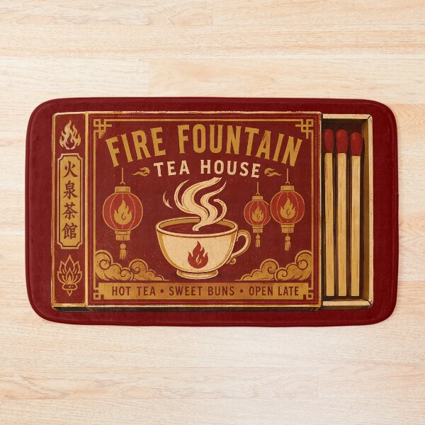 Item preview, Fire Fountain Tea House Matchbox Graphic designed and sold by agearb.
