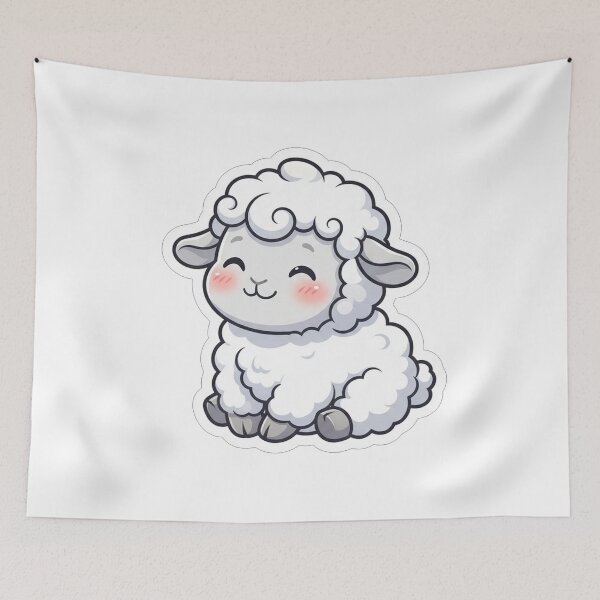 Item preview, Cute Fluffy Little Sheep Animal Portrait designed and sold by Owcomm.