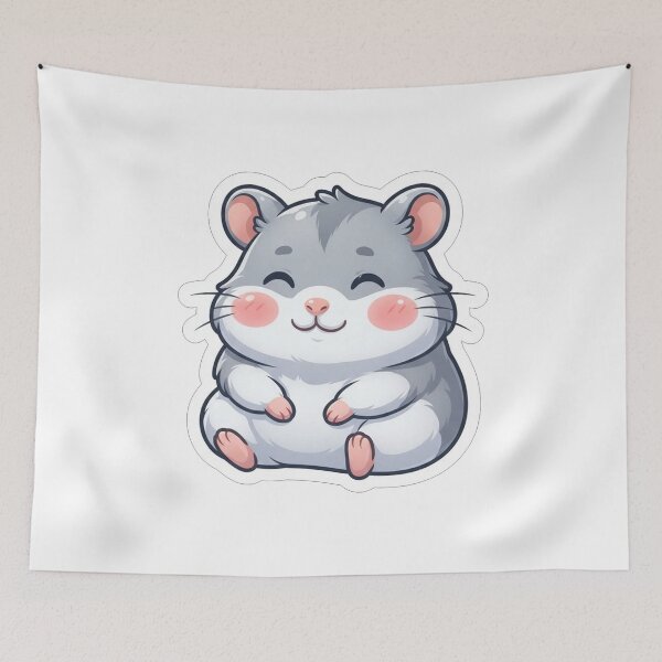 Item preview, Cute Little Chubby Hamster Smiling Portrait designed and sold by Owcomm.