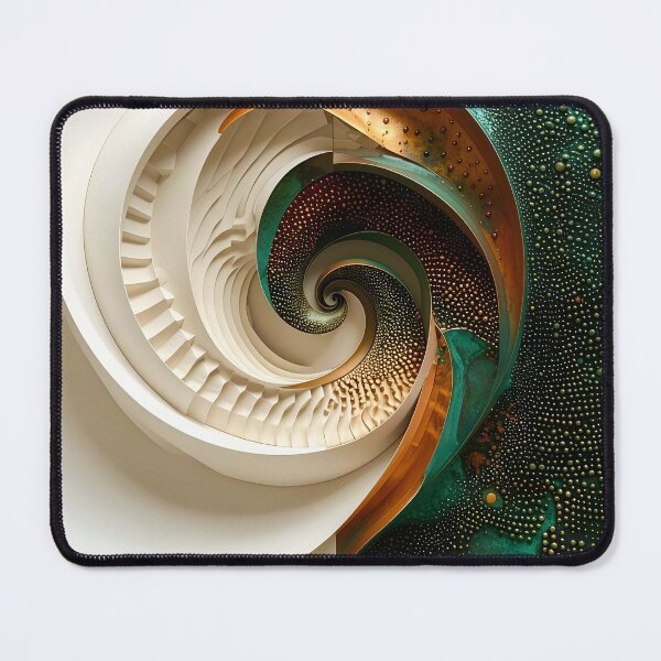 Item preview, Abstract Swirling Structure in Copper and White designed and sold by Vicky Brago-Mitchell®.