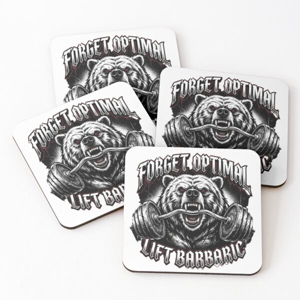 Item preview, Forget Optimal Lift Barbaric Gym - Grizzly Bear Powerlifting Meme designed and sold by OLLI_STORE.