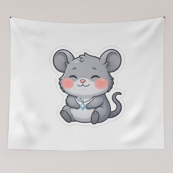Item preview, Cute Little Grey Mouse With Pendant designed and sold by Owcomm.