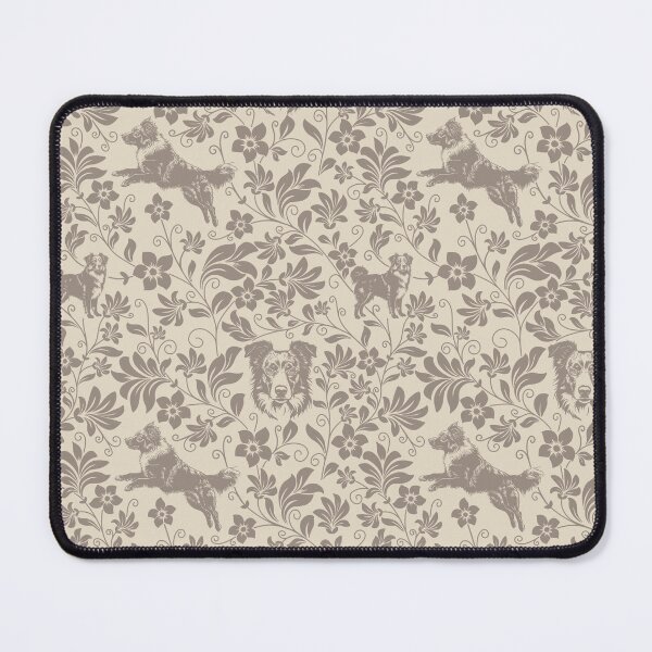 Item preview, Australian Shepherd Floral Pattern | Elegant Botanical Dog Design Sepia designed and sold by WildLakePatterns.