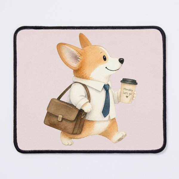Item preview, Monday Mode: Powered by Coffee – Funny Corgi Office Design designed and sold by ManggaeJM.