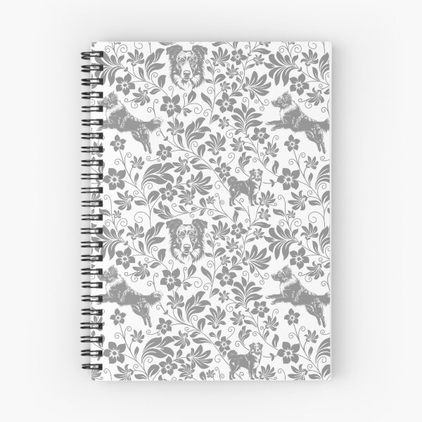 Item preview, Australian Shepherd Floral Pattern | Elegant Botanical Dog Design Grey designed and sold by WildLakePatterns.