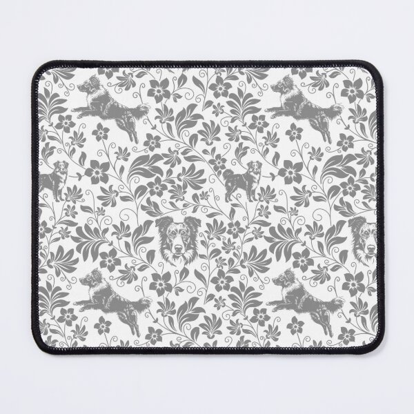 Item preview, Australian Shepherd Floral Pattern | Elegant Botanical Dog Design Grey designed and sold by WildLakePatterns.