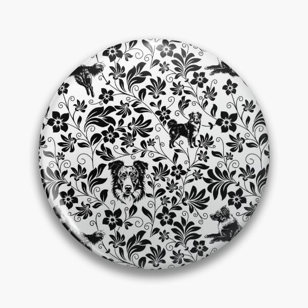 Item preview, Australian Shepherd Floral Pattern | Elegant Botanical Dog Design Black designed and sold by WildLakePatterns.