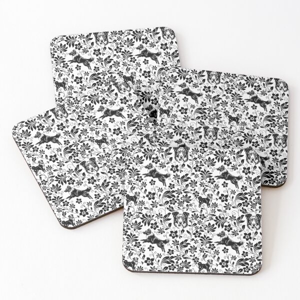 Item preview, Australian Shepherd Floral Pattern | Elegant Botanical Dog Design Black designed and sold by WildLakePatterns.