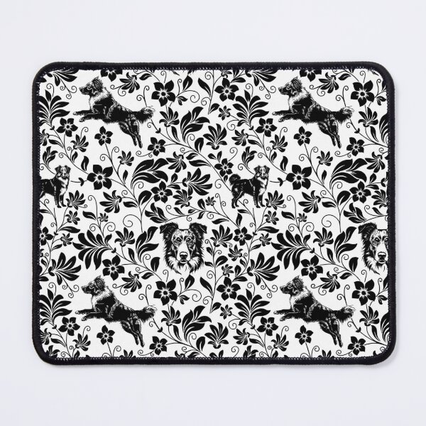 Item preview, Australian Shepherd Floral Pattern | Elegant Botanical Dog Design Black designed and sold by WildLakePatterns.