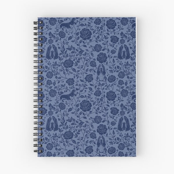 Item preview, Basset Hound Floral Pattern | Elegant Botanical Dog Design Blue designed and sold by WildLakePatterns.