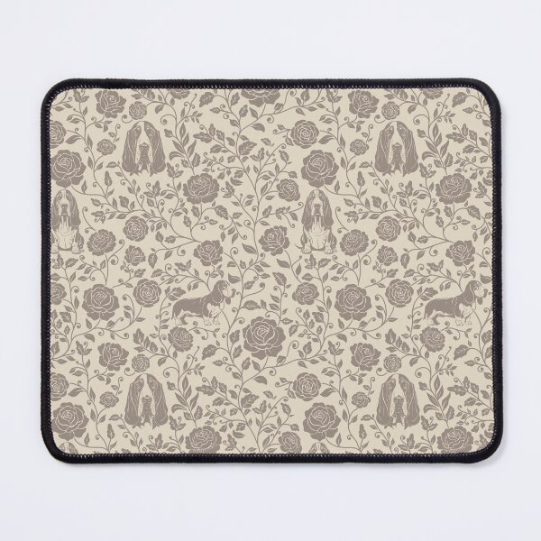 Item preview, Basset Hound Floral Pattern | Elegant Botanical Dog Design Sepia designed and sold by WildLakePatterns.