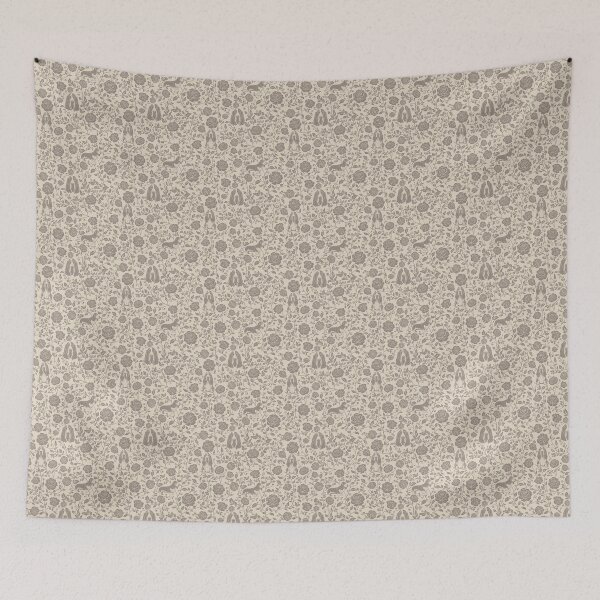 Item preview, Basset Hound Floral Pattern | Elegant Botanical Dog Design Sepia designed and sold by WildLakePatterns.