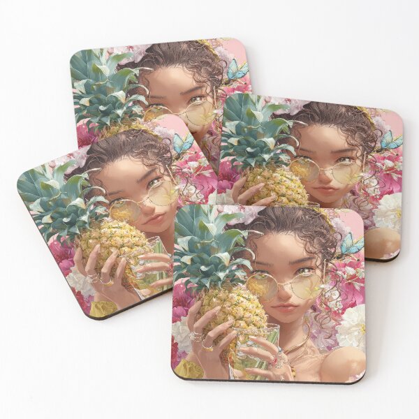 Item preview, Pineapple Tropical Fruits and Flowers designed and sold by Grafititee.