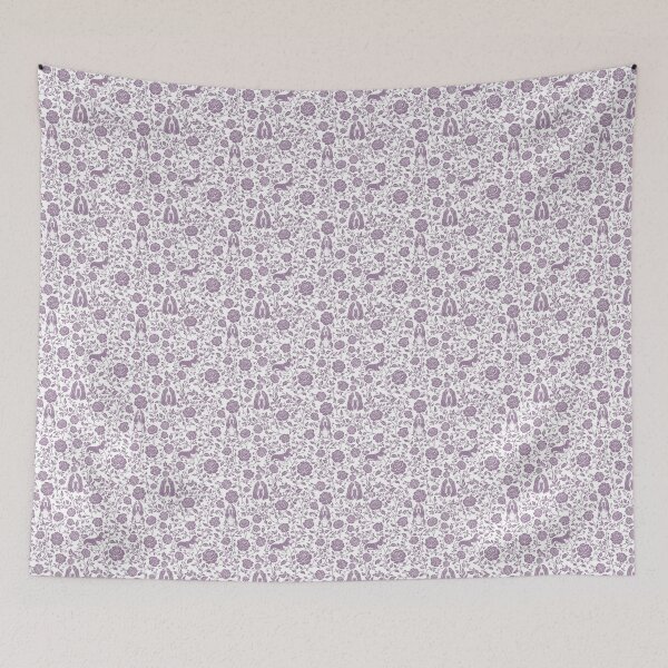 Artikelvorschau, Basset Hound Blumenmuster | Elegantes botanisches Hunde-Design Lavendel entworfen und verkauft von WildLakePatterns.