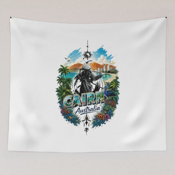 Item preview, Cairns Australia Tropical Samurai Beach Graphic designed and sold by Shakhbata-1.