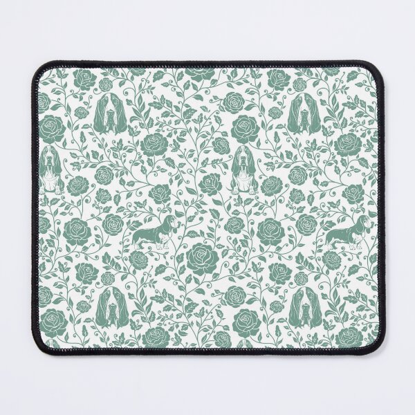 Item preview, Basset Hound Floral Pattern | Elegant Botanical Dog Design Green designed and sold by WildLakePatterns.