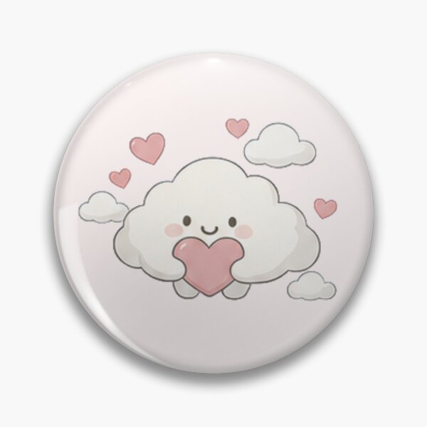 Item preview, Cute Kawaii Cloud Holding Heart Pastel Fluffy Aesthetic designed and sold by Rehnair.