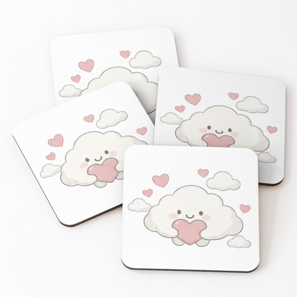 Item preview, Cute Kawaii Cloud Holding Heart Pastel Fluffy Aesthetic designed and sold by Rehnair.