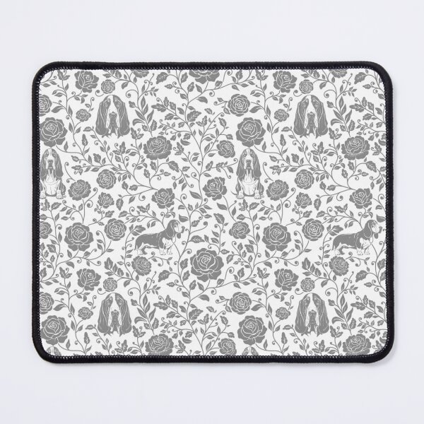 Item preview, Basset Hound Floral Pattern | Elegant Botanical Dog Design Grey designed and sold by WildLakePatterns.