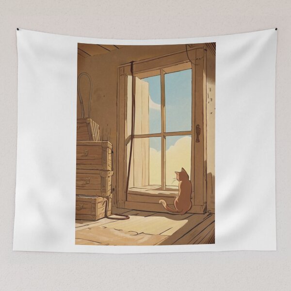 Item preview, Illustration - Peaceful Feline, Warm and Intimate Atmosphere designed and sold by World-Pets.
