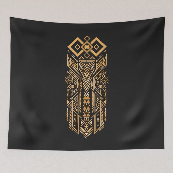 Item preview, Sacred Geometry Tribal Tattoo Pattern Geometric Gold Art designed and sold by SplashTastic.