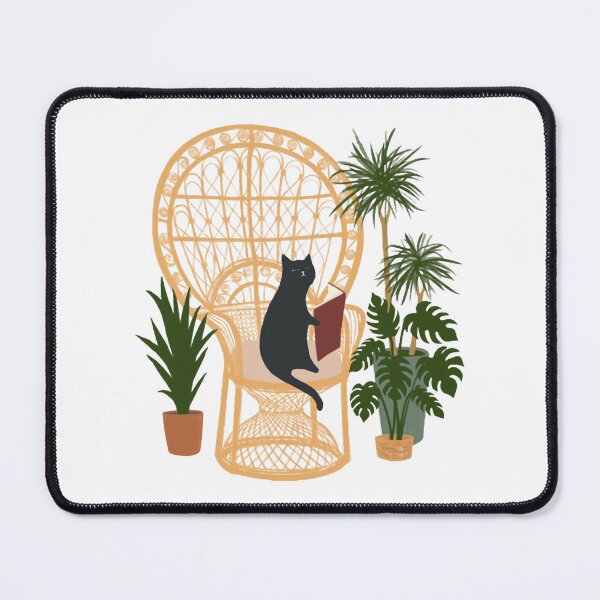 Item preview, Boho Cat Reading Book Indoor Plant Lifestyle Design designed and sold by MaremmaStudio.