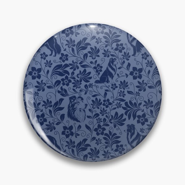 Item preview, Rough Collie Floral Pattern | Elegant Botanical Dog Design Blue designed and sold by WildLakePatterns.