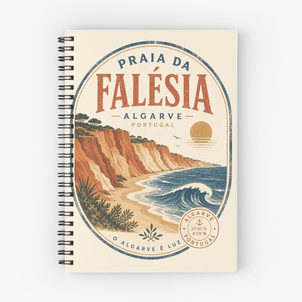 Item preview, Praia da Falésia Portugal Vintage Travel Badge,  Algarve Coastal Cliffs designed and sold by Jandedan.
