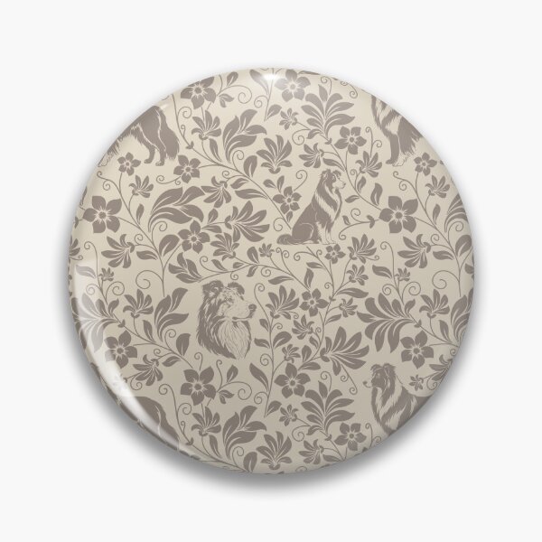 Item preview, Rough Collie Floral Pattern | Elegant Botanical Dog Design Sepia designed and sold by WildLakePatterns.