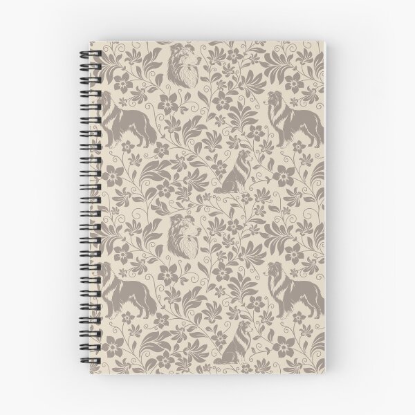 Item preview, Rough Collie Floral Pattern | Elegant Botanical Dog Design Sepia designed and sold by WildLakePatterns.
